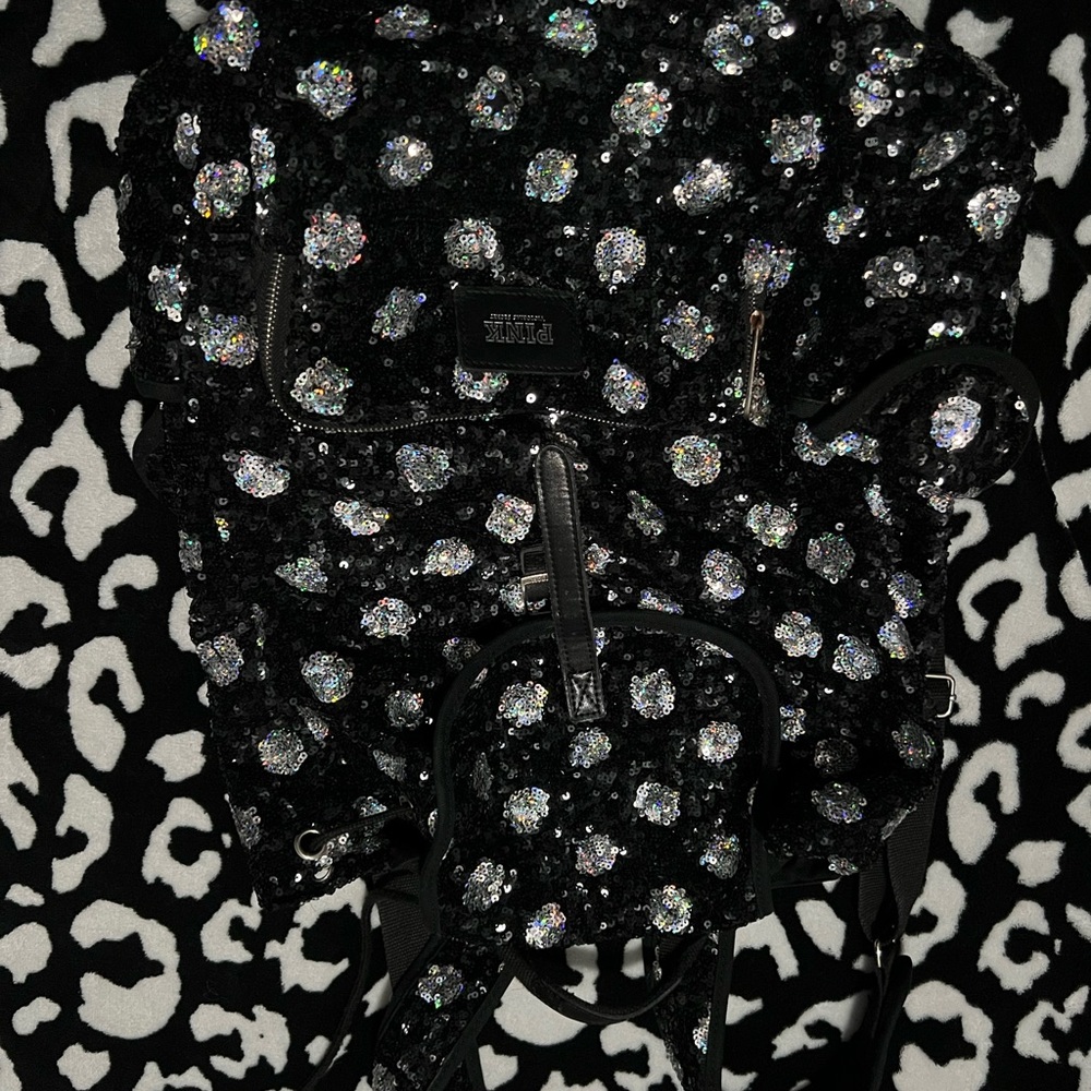 Cheetah print bling backpack